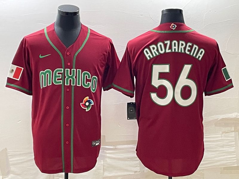 Men 2023 World Cub Mexico #56 Arozarena Red Nike MLB Jersey2->more jerseys->MLB Jersey